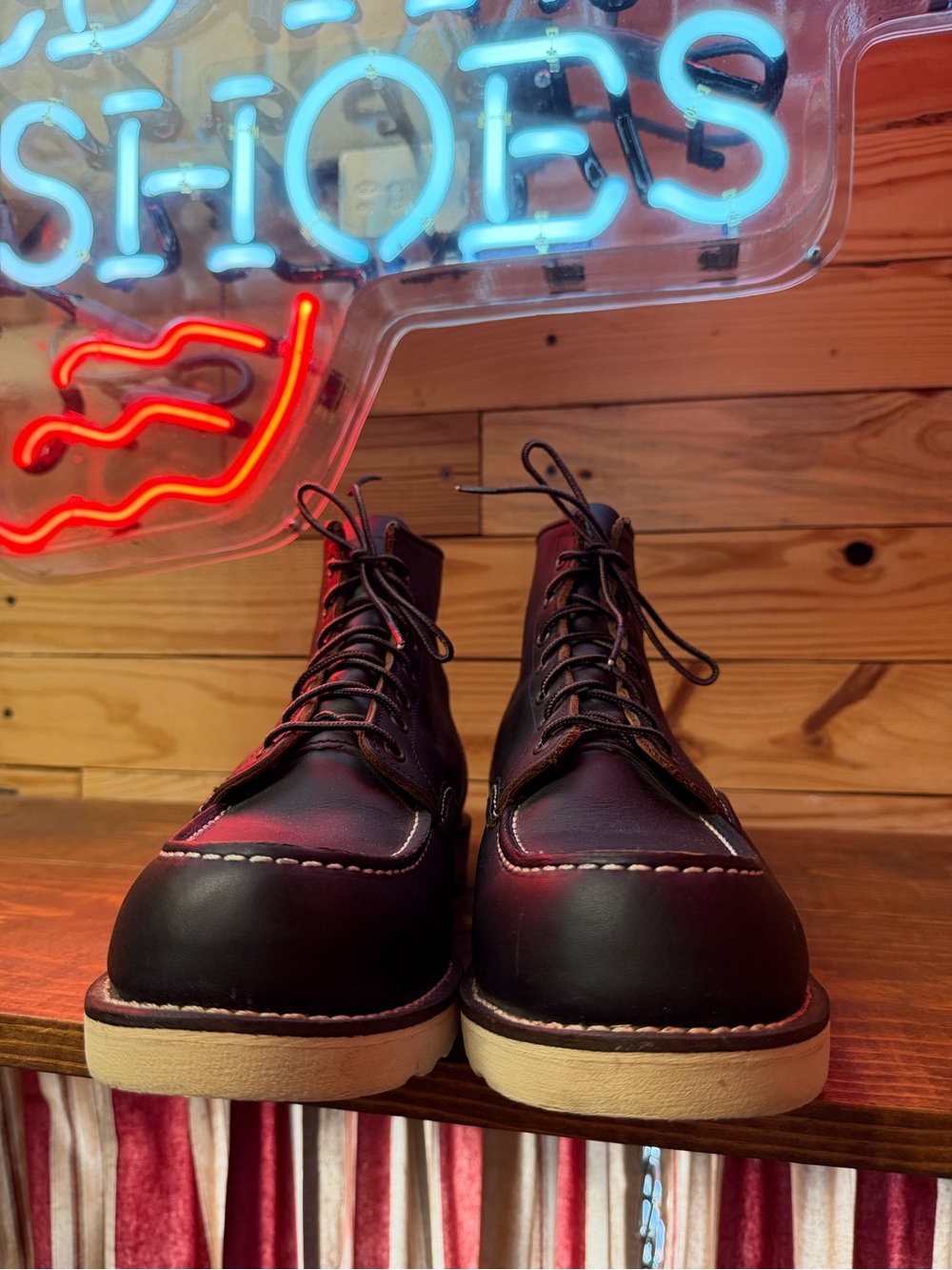 Beautiful Red Wing Moc Toe Boots #8849 Size 13 D 1st. Quality Black Prairie! 🔥